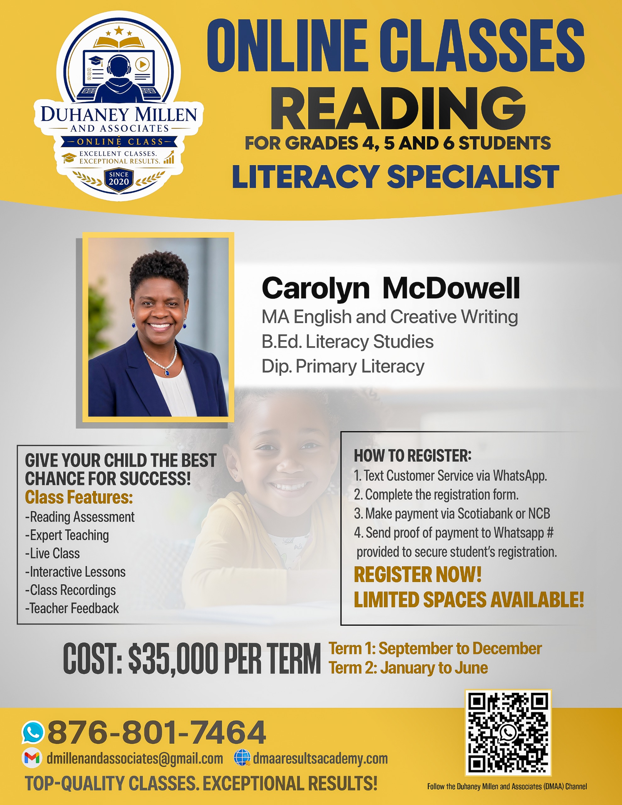 DMA² Reading Online Classes Flyer